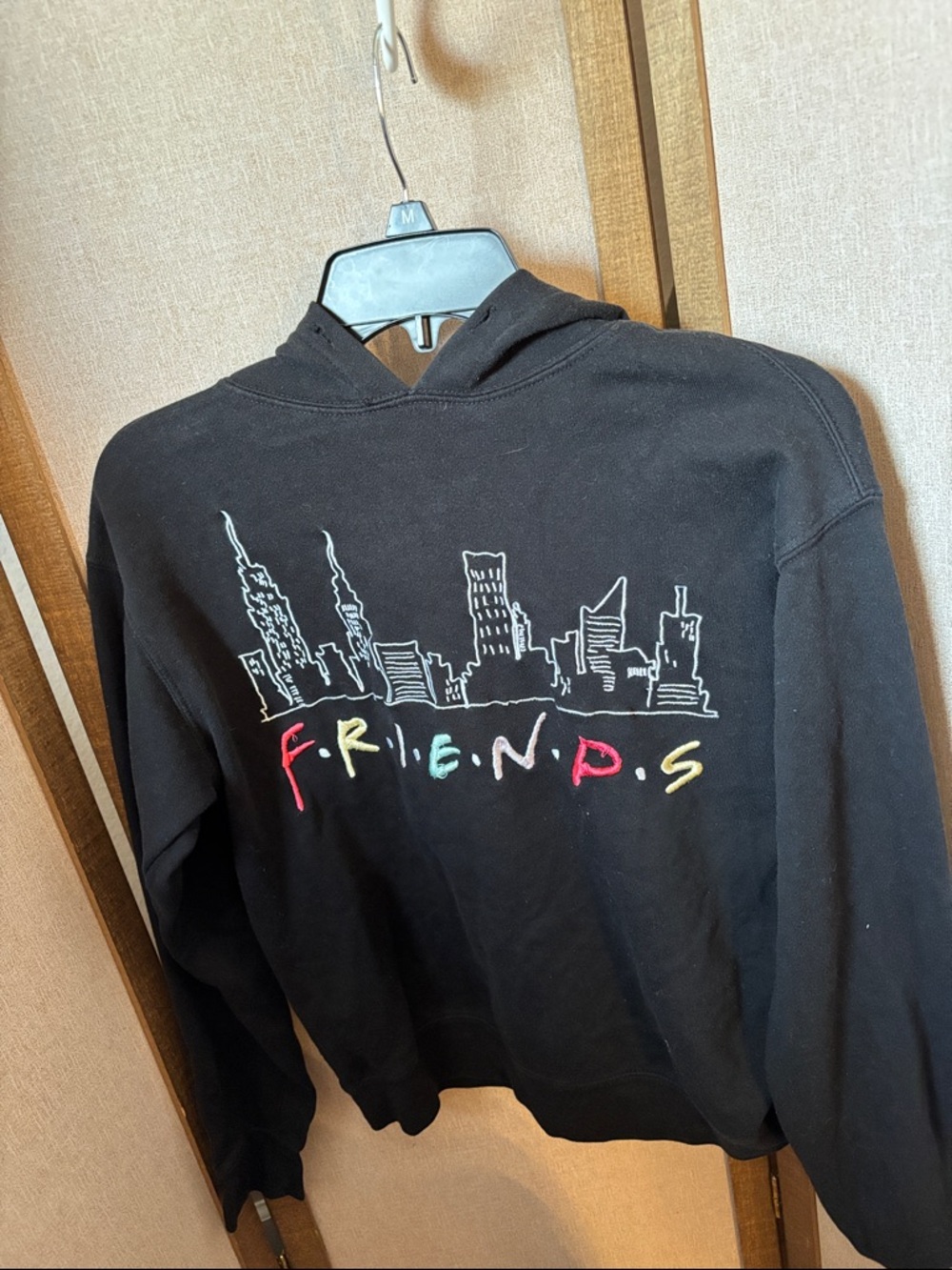 FRIENDS Black Pullover Sweatshirt with White Logo Print XS